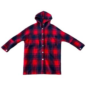 HERS & MINE Red/Blue Plaid Relaxed Fit Jacket Size Small/Medium